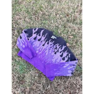 RARE Ragged Priest Warm Purple Flames Sweater